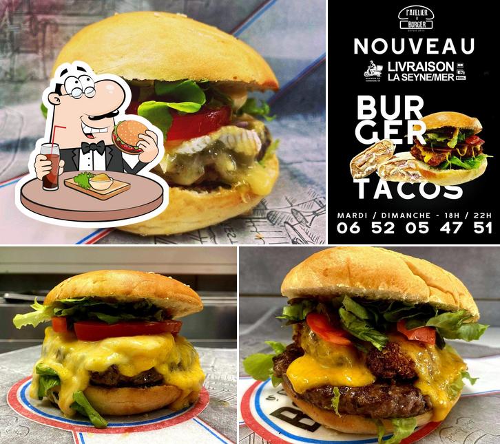 Prenez un hamburger à L'atelier À Burger