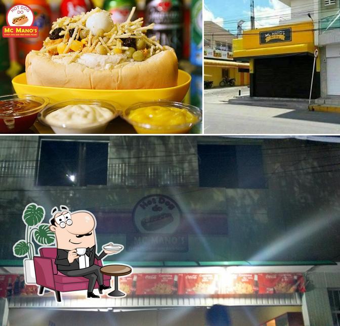 Esta é a imagem mostrando interior e comida no Mc Mano's hot Dog