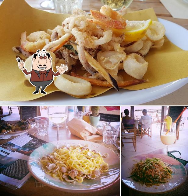 Calamari fritti e spaghetti alla bolognese al Duna degli Orsi - Spiaggia e Ristorante