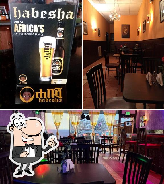 This is the picture depicting interior and beer at Walia Ethiopian