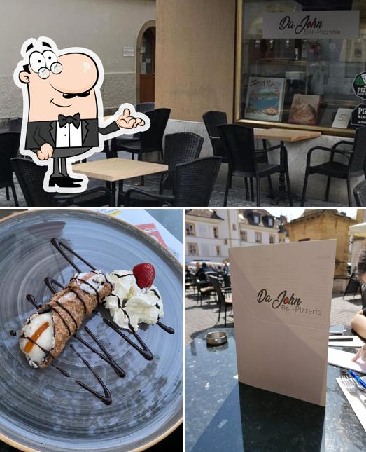 Dai un’occhiata alla foto che mostra la interni e cibo di Da John Bar-Pizzeria-Restaurant Italien 2000 Neuchâtel