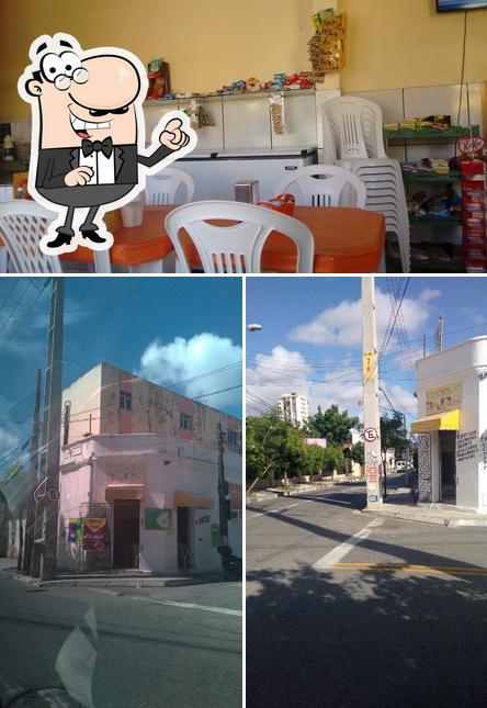 Check out the image showing exterior and interior at Lucio Lanches