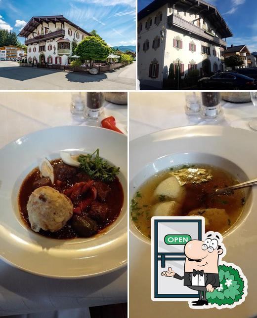 Parmi les différentes choses de la extérieur et la nourriture, une personne peut trouver sur Hotel Gasthof Post Nostalgie & Wohlfühlen Kössen Kaiserwinkl Tirol