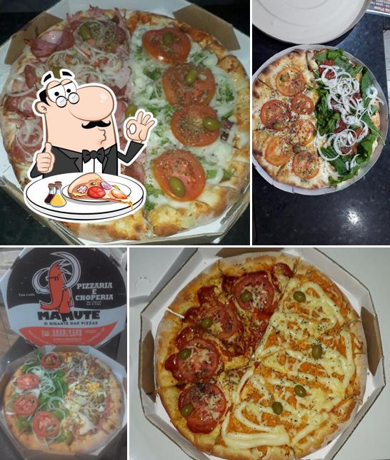 Escolha pizza no Pizza do Mamute