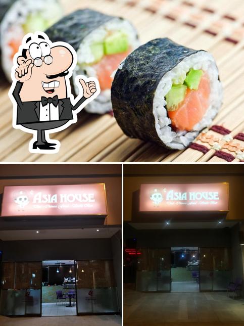 Parmi les différentes choses de la intérieur et la sushi, une personne peut trouver sur Asia House