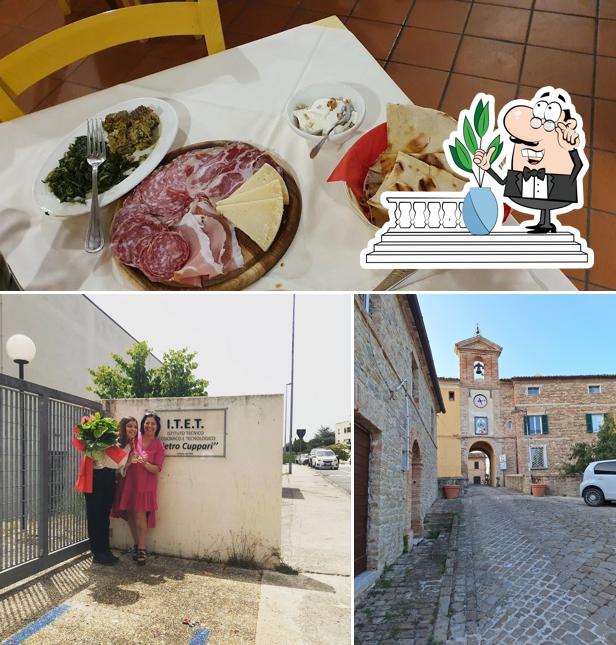 Questa è la foto che mostra la esterno e cibo di Ristorante la Locanda dei Ribelli