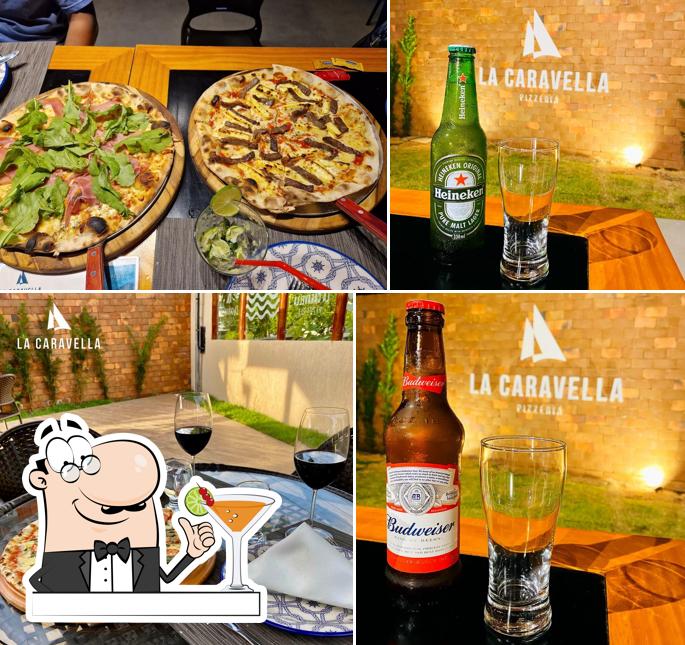 Esta é a foto ilustrando bebida e comida a La Caravella Pizzeria