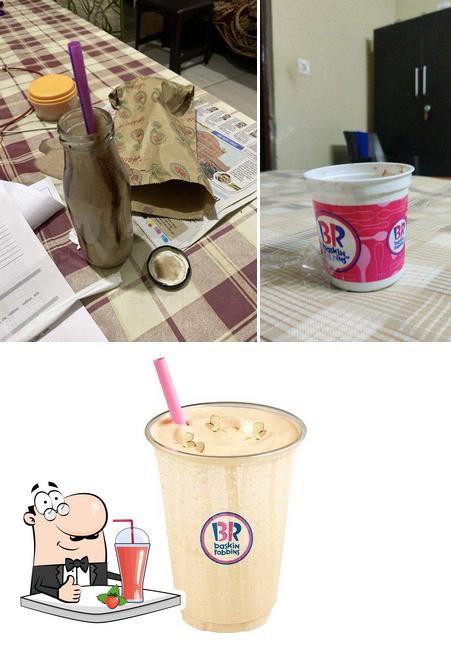 Enjoy a drink at Baskin Robbins