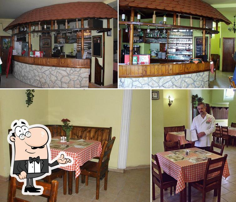 This is the image showing interior and bar counter at Római-kert étterem