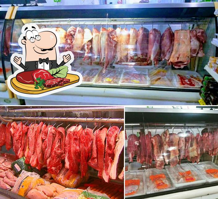 Prove refeições de carne no Lara Supermercado