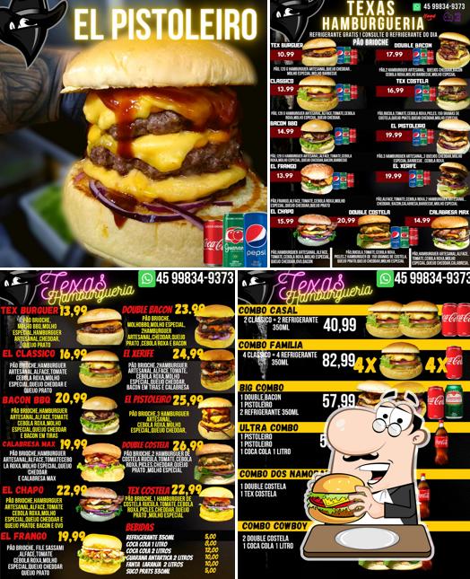 Peça um hambúrguer no TEXAS HAMBURGUERIA