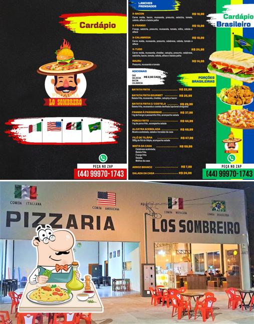 Comida em Pizzaria Los Sombrero