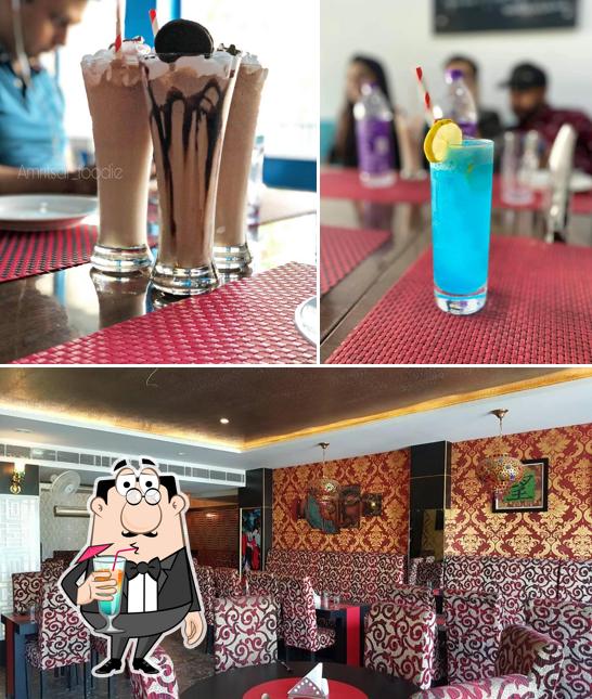 Among various things one can find drink and interior at Golden China Restaurant Agra