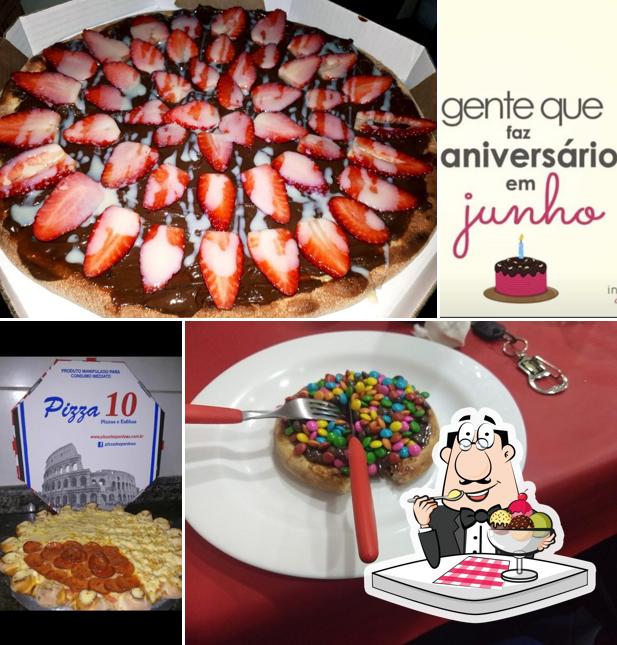 Pizza 10 oferece uma escolha de pratos doces