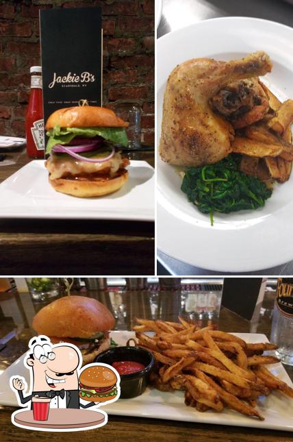 Try out a burger at Jackie B's