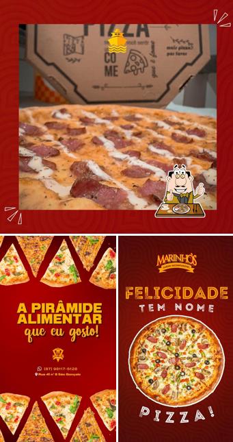 Consiga pizza no Marinho’s Pizzaria