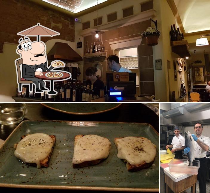 Questa è la foto che mostra la esterno e cibo di Trattoria Giovanni