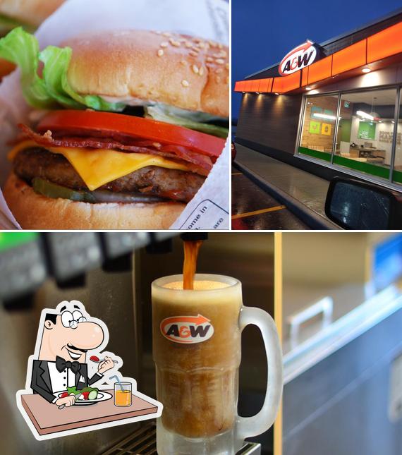 Parmi les diverses choses de la nourriture et la bière, une personne peut trouver sur A&W Canada