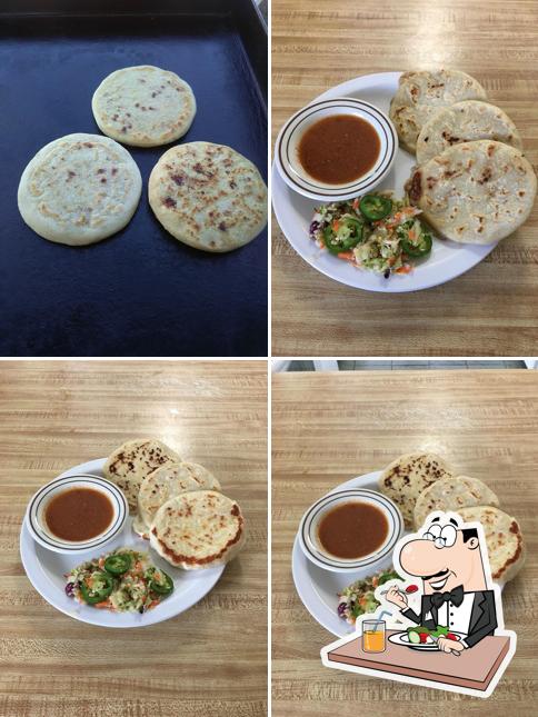 Food at Salvadorean Pupusas and Tacos