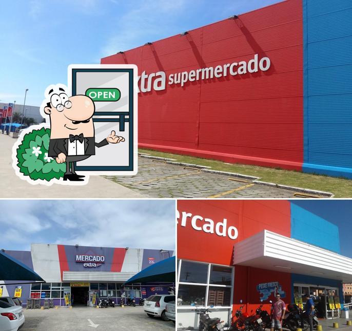 O exterior do Mercado Extra Peruíbe-Três Marias