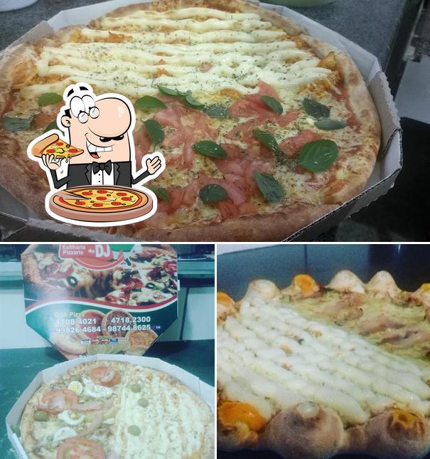 Escolha pizza no Pizzaria do DJ