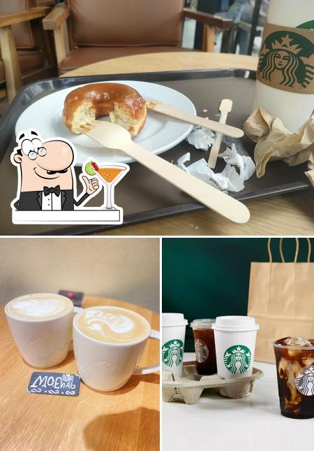 Voici l’image affichant la boire et nourriture sur Starbucks