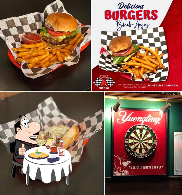 Get a burger at Turn 3 Sports Bar