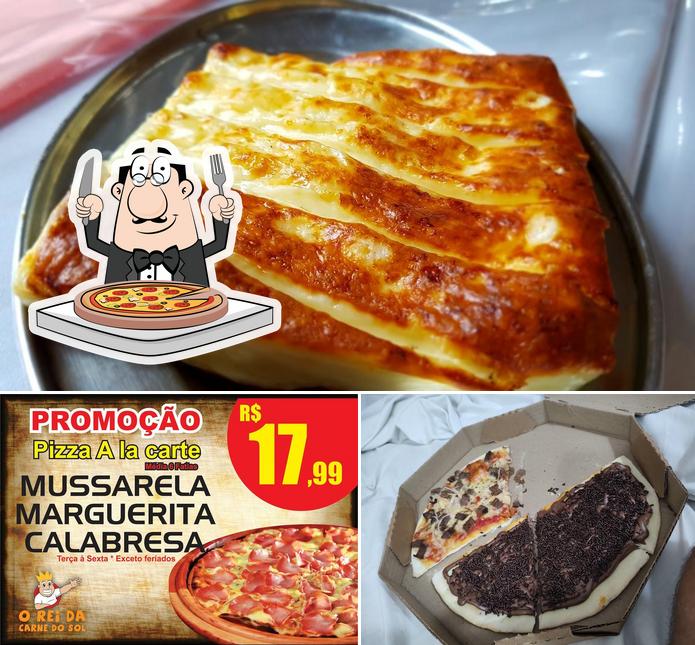 Escolha pizza no Restaurante O Rei da Carne do Sol