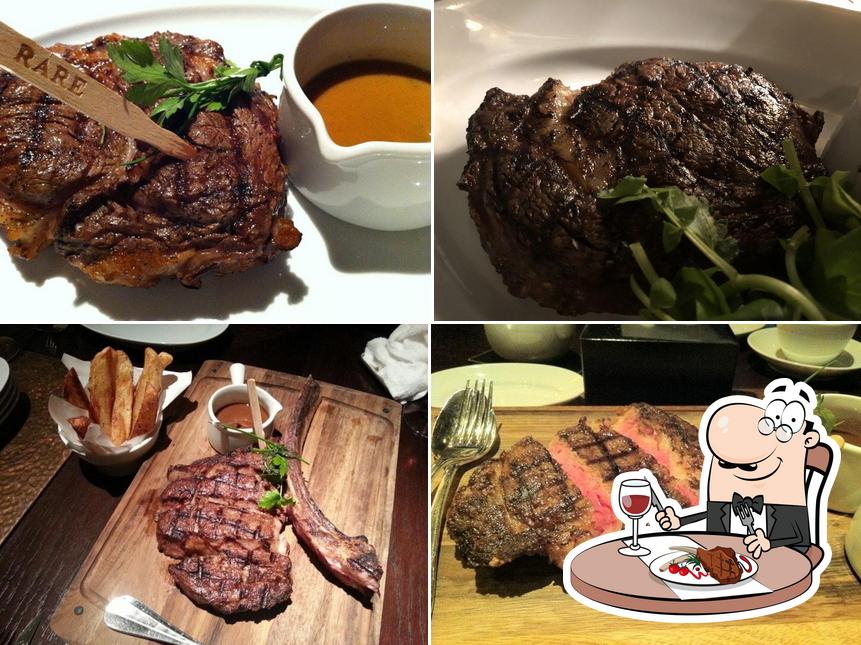 Order meat dishes at The Grill at Grand Hyatt Hong Kong