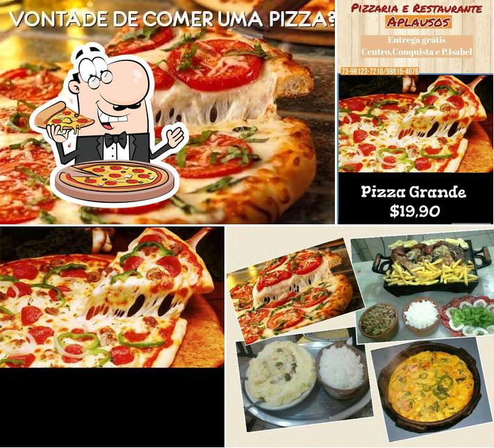 Consiga pizza no Pizzaria Aplausos