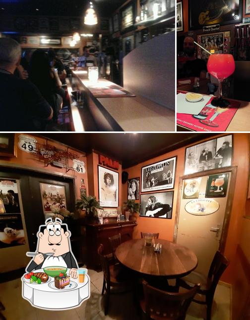 Estas son las imágenes que muestran comedor y barra de bar en Bruce 'n Blues