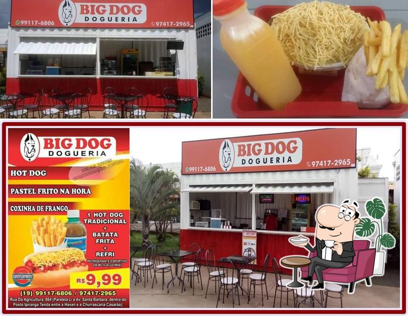 Esta é a imagem mostrando interior e comida no BIG DOG DOGUERIA