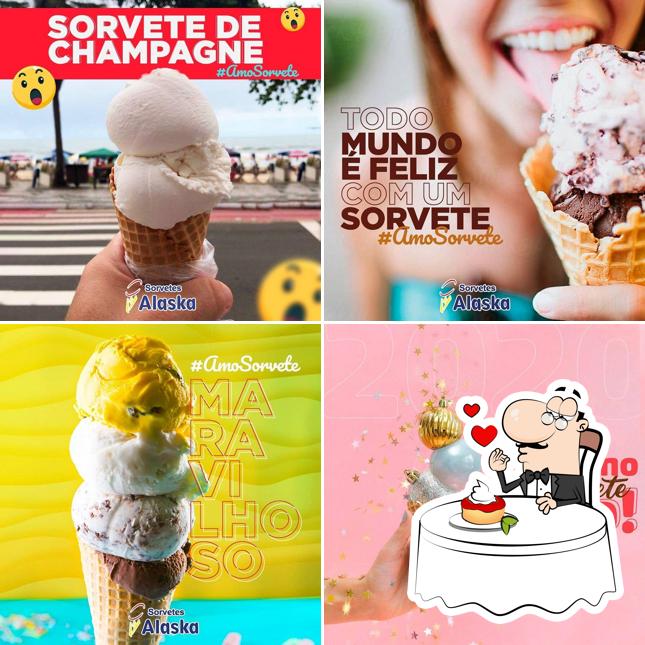 Sorveteria Alaska serve uma escolha de pratos doces