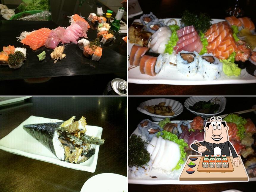 Rolos de sushi são oferecidos por Mori Sushi Jundiaí