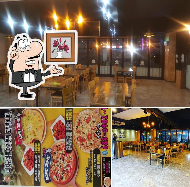 Check out the photo depicting interior and dessert at Panda Pizza points Yeocheon