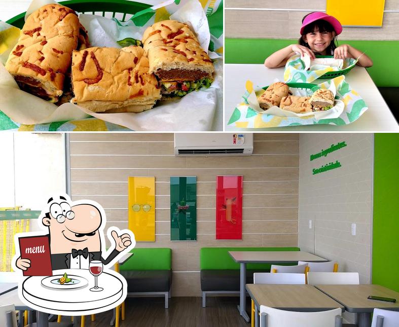 Esta é a ilustração mostrando comida e interior no Subway