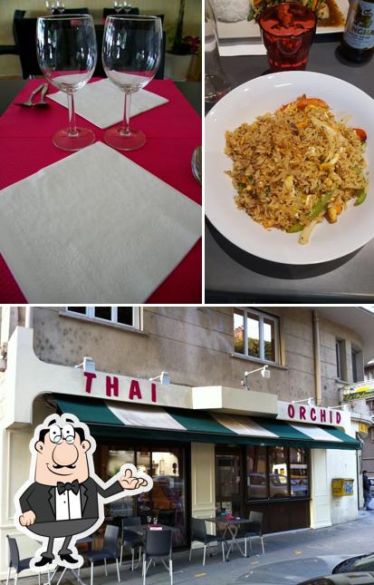 Voici la photo représentant la intérieur et nourriture sur Restaurant Thai Orchid