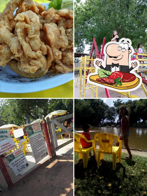 Escolha refeições de carne no Pesqueiro do Palmeiras Rio Claro- SP