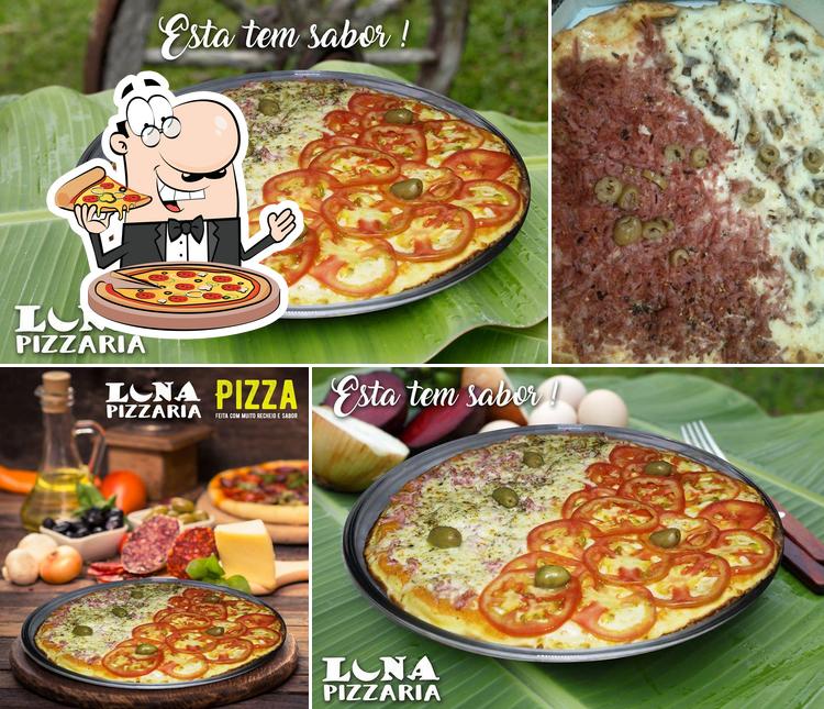 Escolha pizza no Luna Pizzaria