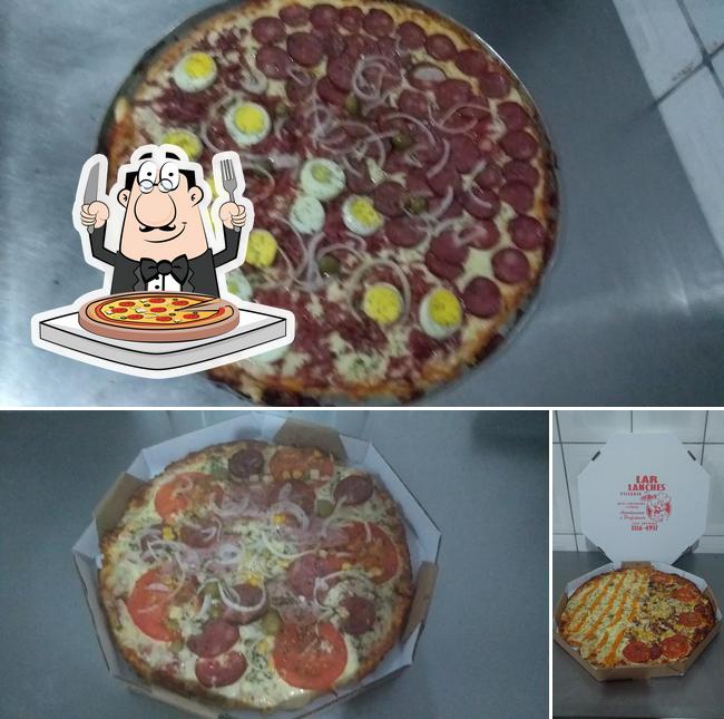 Consiga pizza no Lar Lanches e Pizzaria