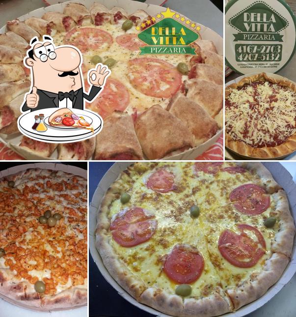 Escolha pizza no Pizzaria Della Vitta