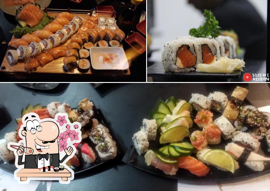 Escolha diferentes opções de sushi