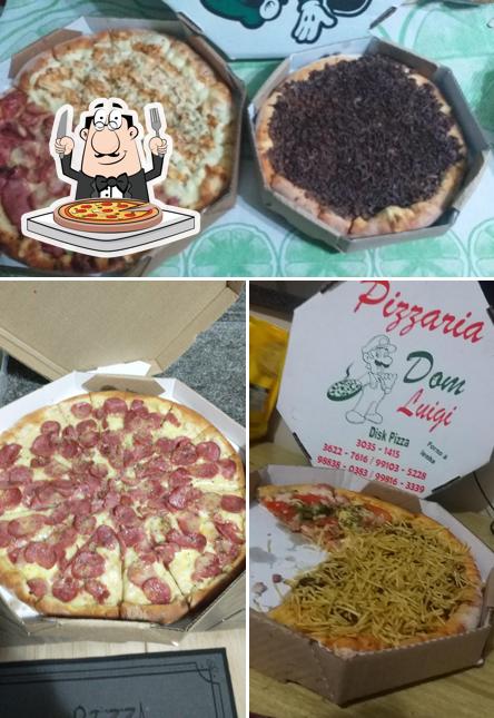 Escolha pizza no Dom Luigi Pizzaria