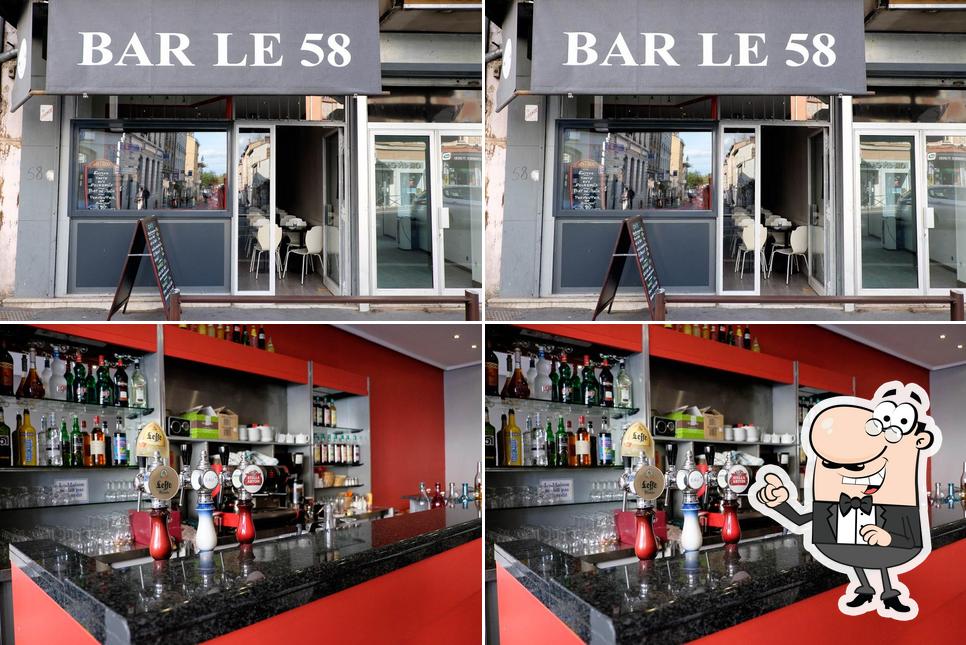 Le 58 se distingue par sa intérieur et comptoir de bar