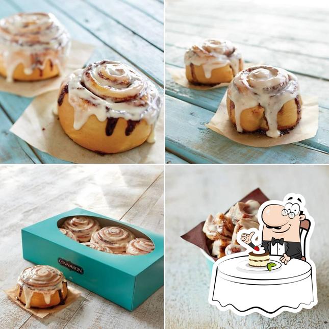 Cinnabon serves a variety of sweet dishes