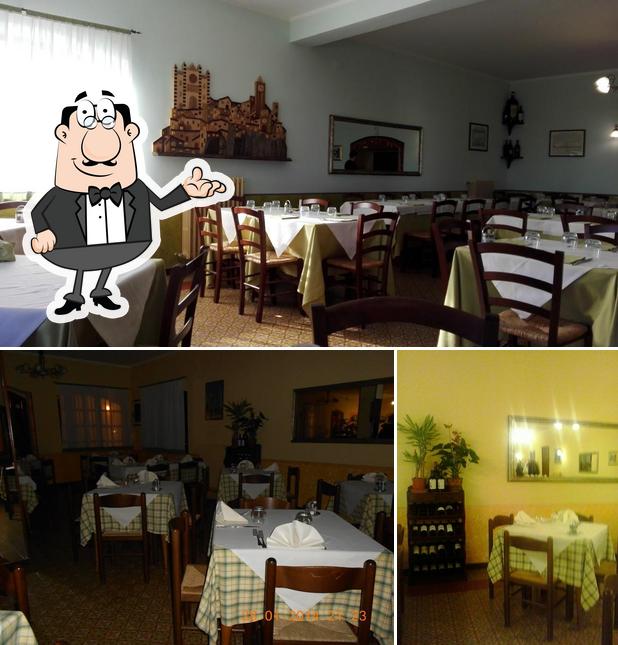 Take a look at the image depicting interior and dining table at Ristorante-Pizzeria "Da Luciano "