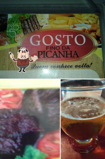 Entre diversos coisas, comida e cerveja podem ser encontrados a Fino Da Picanha