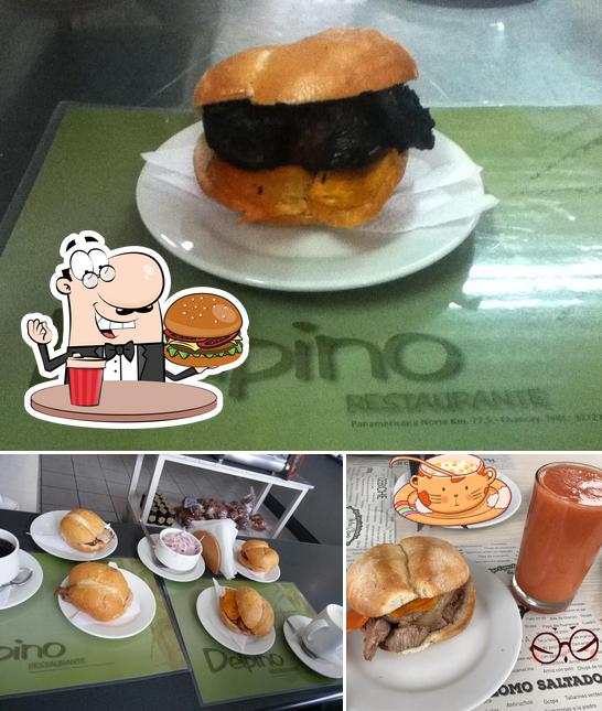 Try out a burger at Restaurant Delpino