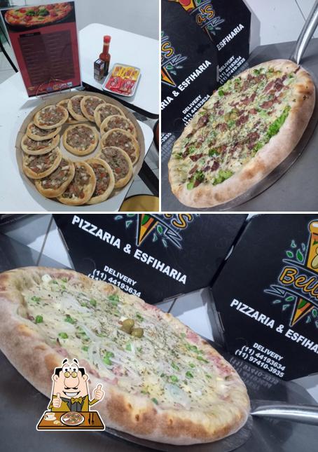 Tómate una pizza en Pizzaria & Esfiharia Bella's