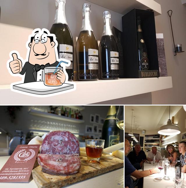 La foto della bevanda e bancone da bar di Osteria Vineria Le Carni